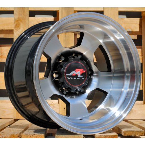 Alu kola Racing Line BY472, 15x10 6x139.7 ET-52, černá + leštění (zátěžová)