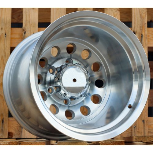 Alu kola Racing Line B1495, 15x12 6x139.7 ET-72, stříbrná + leštění