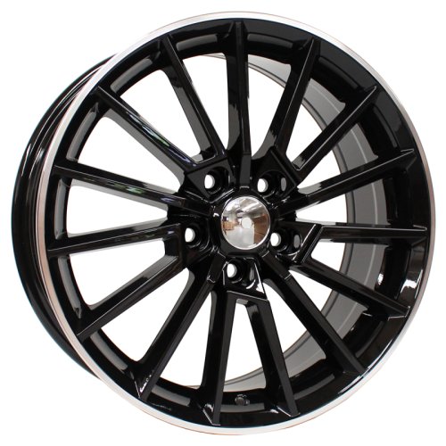 Alu kola Racing Line B5969, 17x7 5x112 ET46, černá + leštěný límec