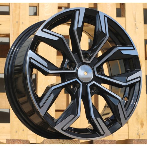 Alu kola Racing Line B1518, 16x6.5 5x114.3 ET41, černá + leštění
