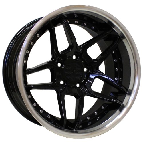 Alu kola Haxer SSA01, 18x10 5x120 ET15, černá + leštěný límec