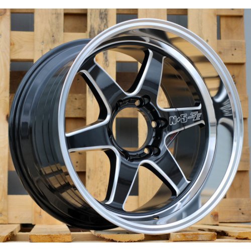 Alu kola Racing Line D1668, 18x10.5 6x139.7 ET12, černá + leštěný límec
