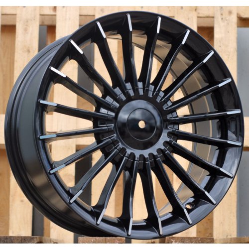 Alu kola Racing Line BK273, 17x8 5x120 ET34, černá + leštěný límec