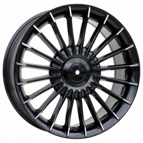 Alu kola Racing Line BK273, 17x8 5x120 ET34, černá + leštěný límec