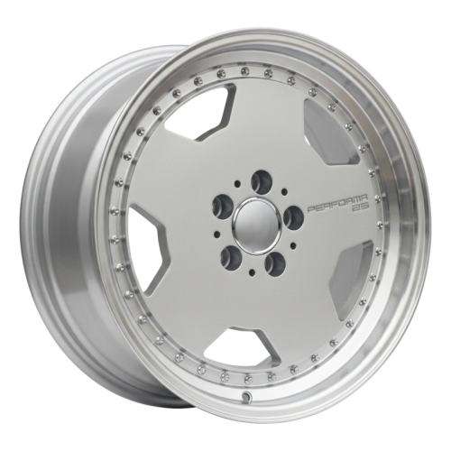 Alu kola Racing Line B5852, 17x9.5 5x112 ET25, stříbrná + leštěný límec