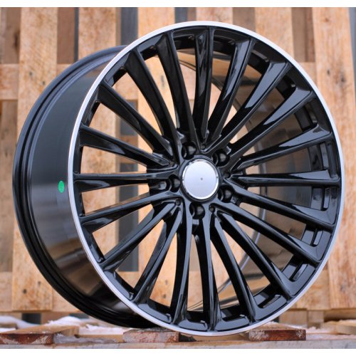 Alu kola Racing Line Y5909B, 20x8.5 5x112 ET34.5, černá + leštěný límec (zátěžová)