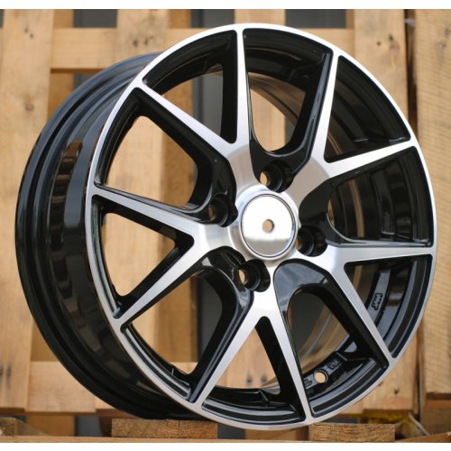 Alu kola Racing Line B1795, 14x5.5 4x100 ET43, černá + leštění