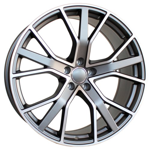 Alu kola Racing Line B5131, 22x10 5x112 ET21, šedivá matná + leštění (zátěžová)