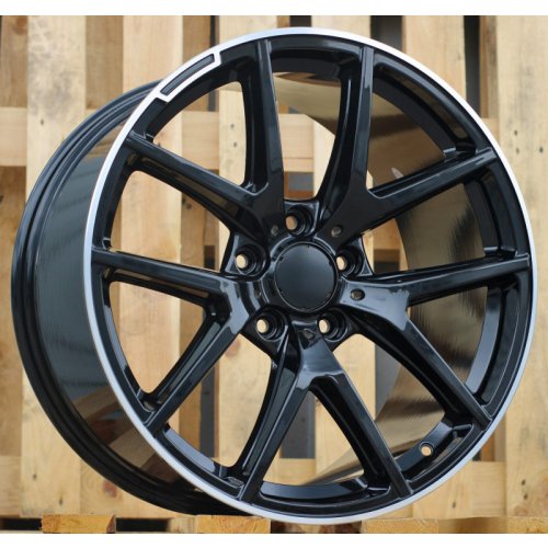 Alu kola Racing Line A8221, 20x10 5x130 ET35, černá + leštěný límec