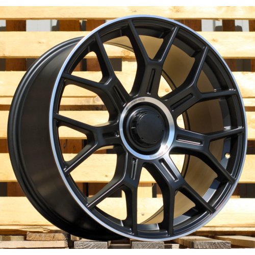 Alu kola Racing Line Y1188, 20x9.5 5x112 ET35.5, černá matná + leštěný límec (zátěžová)