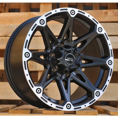 Alu kola Racing Line Y0139, 17x8.5 6x139.7 ET15, černá matná + leštění