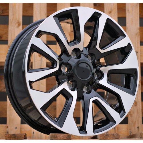 Alu kola Racing Line B1743, 16x7 6x139.7 ET30, černá + leštění (zátěžová)