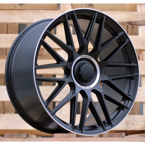 Alu kola Racing Line Y0207, 21x10 5x112 ET44, černá matná + leštěný límec (zátěžová)