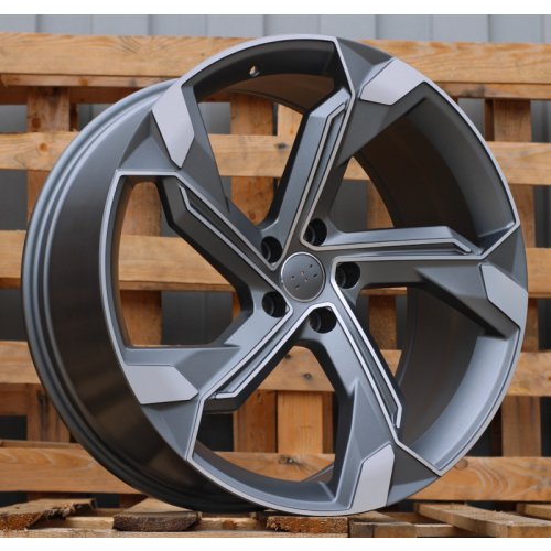 Alu kola Racing Line Y1201, 21x9.5 5x112 ET36, šedivá matná + leštění (zátěžová)