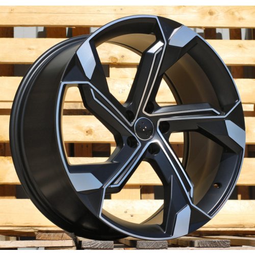 Alu kola Racing Line Y1201, 22x10 5x112 ET21, černá matná + leštění (zátěžová)