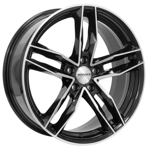 Alu kola MONACO WHEELS RR8M, 18x8 5x112 ET45, černá lesklá + leštění