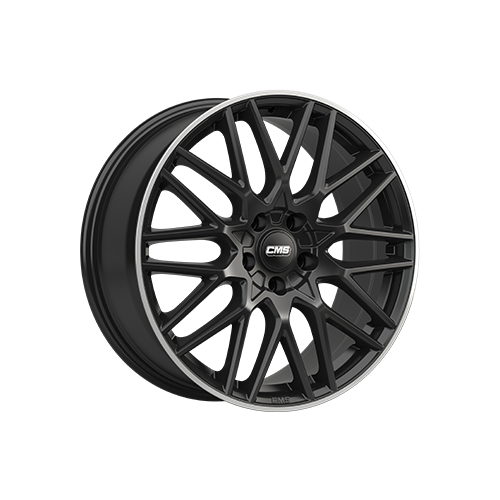 Alu kola CMS C25, 19x8 5x114.3 ET45, černá lesklá + leštěný límec