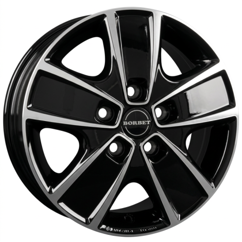 Alu kola BORBET CWG, 16x6 5x130 ET68, černá lesklá + leštění (zátěžová)