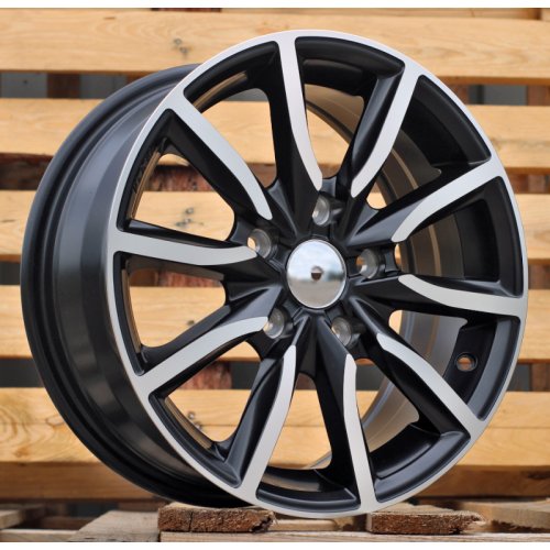 Alu kola Racing Line LU263, 15x6.5 5x114.3 ET40, černá matná + leštění