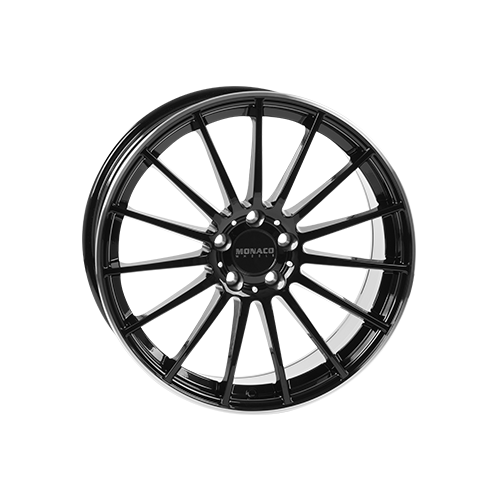 Alu kola MONACO WHEELS MC1, 20x8.5 5x112 ET35, černá lesklá + leštěný límec (zátěžová)