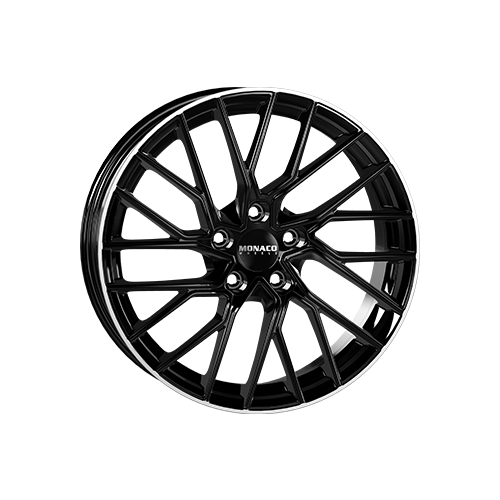 Alu kola MONACO WHEELS GP11, 18x8 5x112 ET45, černá lesklá + leštěný límec