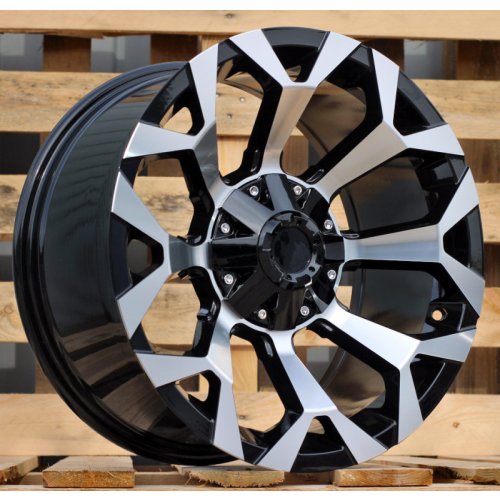 Alu kola Racing Line B1521, 18x9 6x139.7 ET, černá + leštění (zátěžová)