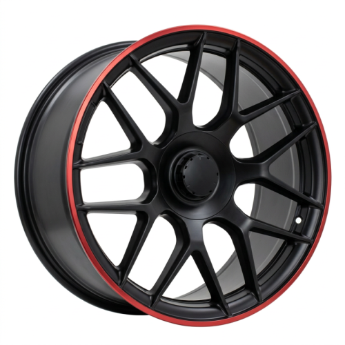 Alu kola Racing Line B1258, 19x9.5 5x112 ET42, černá matná + červený límec