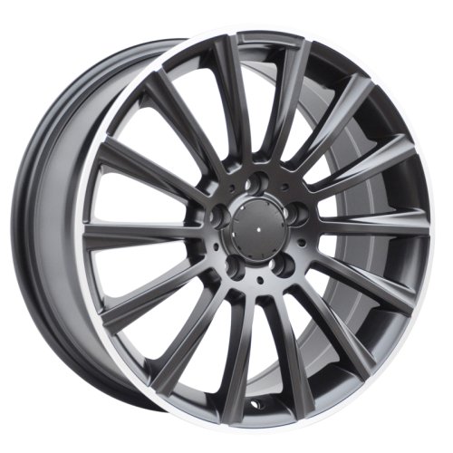 Alu kola Racing Line B1048, 17x7.5 5x112 ET45, černá + leštěný límec