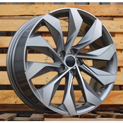 Alu kola Racing Line I1139, 19x8 5x112 ET41, šedivá + leštění