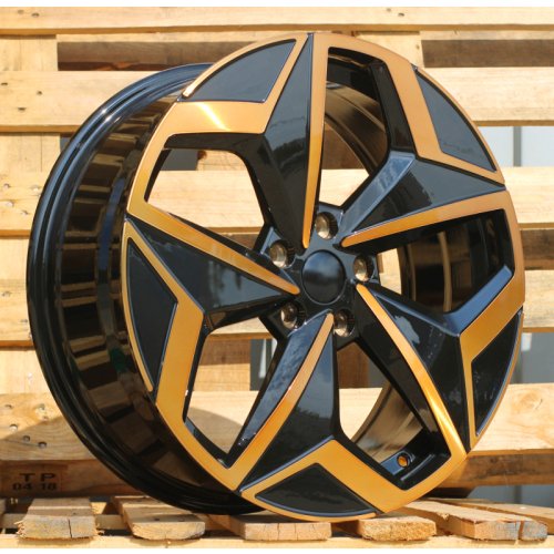 Alu kola Racing Line I5649, 19x7.5 5x112 ET50, černá + měděná barva leštění