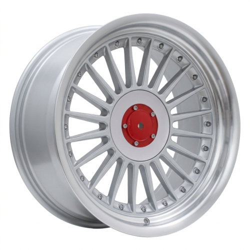 Alu kola Racing Line 7307F, 17x8 5x120 ET20, stříbrná + leštěný límec