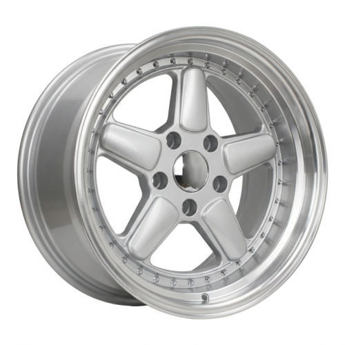 Alu kola Racing Line 7961F, 17x7.5 5x120 ET30, stříbrná + leštěný límec