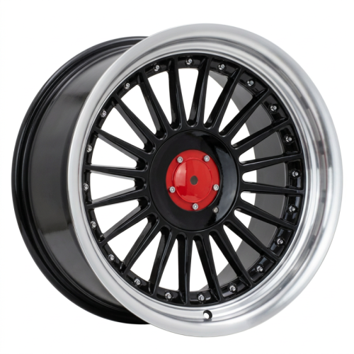 Alu kola Racing Line 7307R, 17x9 5x120 ET15, černá + leštěný límec