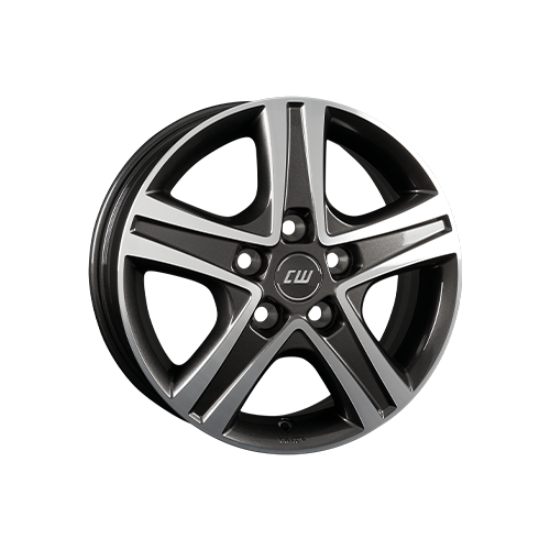 Alu kola BORBET CWD, 16x6 5x130 ET68, tmavě šedivá + leštění (zátěžová)
