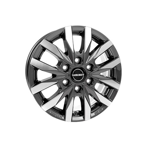 Alu kola BORBET CW6, 16x6.5 6x130 ET54, tmavě šedivá + leštění (zátěžová)