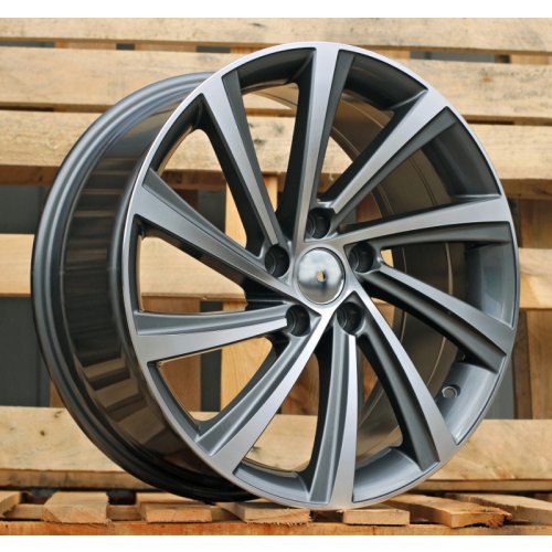 Alu kola Racing Line D2403, 18x8 5x112 ET45, šedivá + leštění