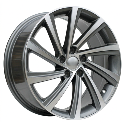 Alu kola Racing Line D2403, 18x8 5x112 ET45, šedivá + leštění