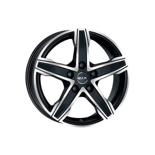 Alu kola MAK KING 5, 18x7.5 5x160 ET50, černá matná + leštění (zátěžová)