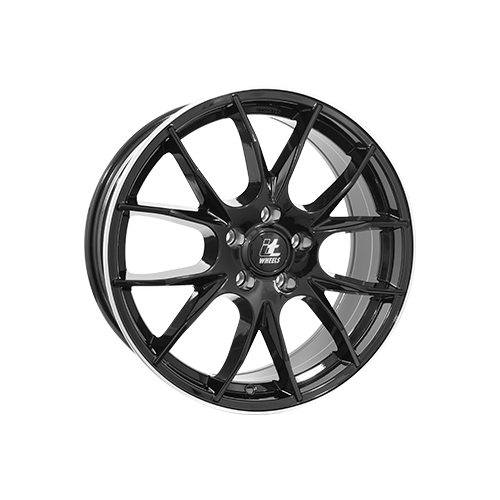 Alu kola IT WHEELS 2 KIRA, 17x7 5x100 ET38, černá lesklá + leštěný límec