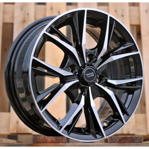 Alu kola Racing Line B5400, 14x6 4x100 ET40, černá + leštění