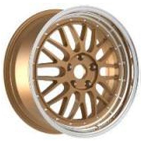 Alu kola Racing Line A1025, 17x7.5 5x120 ET34, zlatá + leštěný límec