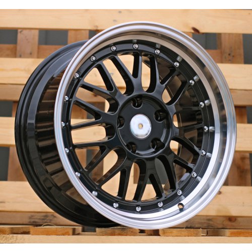 Alu kola Racing Line A1025, 17x7.5 5x120 ET34, černá + leštěný límec
