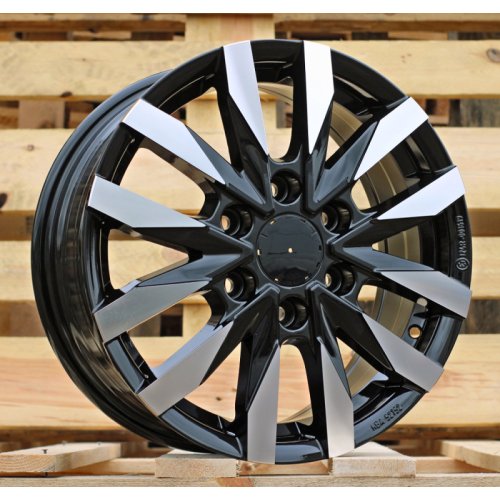 Alu kola Racing Line B3023, 16x6.5 6x130 ET54, černá + leštění (zátěžová)