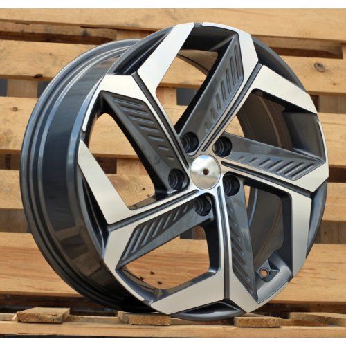 Alu kola Racing Line D1926, 18x7.5 5x114.3 ET51, šedivá + leštění