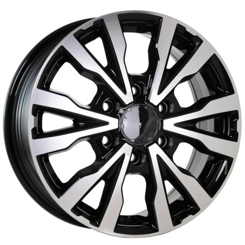 Alu kola Racing Line B3025, 16x6.5 6x130 ET54, černá + leštění (zátěžová)