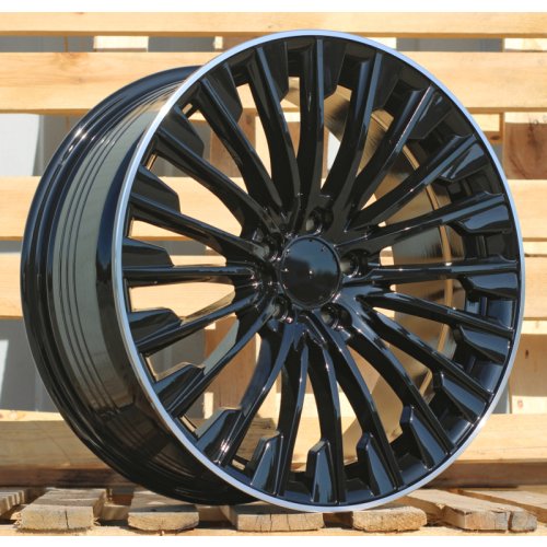 Alu kola Racing Line FBX132, 20x9.5 5x112 ET45, černá + leštěný límec (zátěžová)