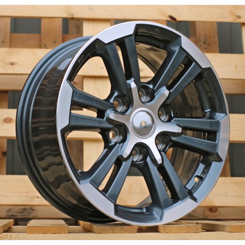 Alu kola Racing Line B1649, 17x7.5 6x139.7 ET38, šedivá + leštění (zátěžová)
