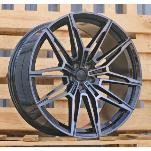 Alu kola Racing Line I0294, 22x9.5 5x112 ET30, černá + tmavé leštění (zátěžová)