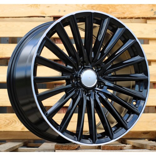 Alu kola Racing Line B5909, 20x9.5 5x112 ET45, černá + leštěný límec (zátěžová)