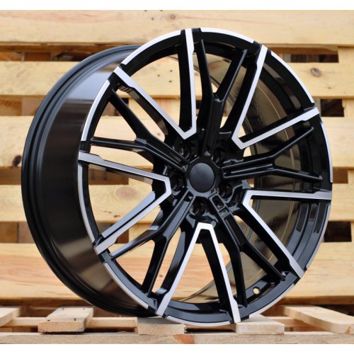 Alu kola Racing Line 3S1284, 20x8 5x112 ET30, černá + leštění (zátěžová)